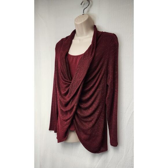 A PEA IN THE POD RED COWL NECK LONG SLEEVE MATERNITY SWEATER SIZE LARGE - Picture 4 of 8